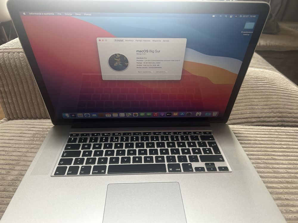 Macbook Pro 15  i7 2.8Ghz 500GB SSD 16GB RAM R9 2GB