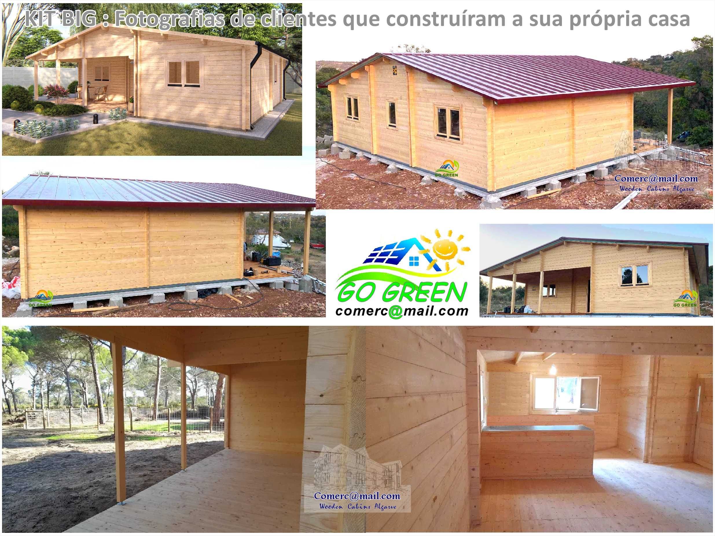 Casa madeira BIG Jennifer 82.2m² Coberta 98m² pré-fabricada T2