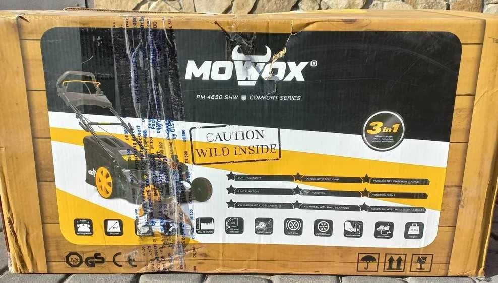 Мощная немецкая самоходная 3в1 бензо 46см газонокосилка 60л Mowox