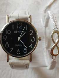 Piękny zegarek damski plus bransoletka z symbolem nieskończoności