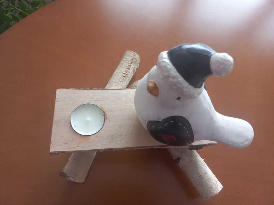 Stroik świąteczny z świeczką