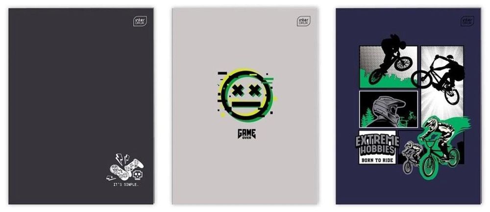 Zeszyt A4/32K kratka Boys (10szt) INTERDRUK folia,218x301 mm