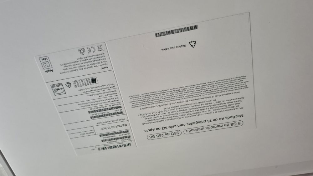 MacBook Air 13'' | Fatura e Garantia | M3 | 8GB | 256GB