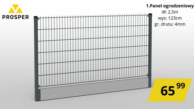 Panele ogrodzeniowe fi4 123cm ceownik podmurówka TRANSPORT