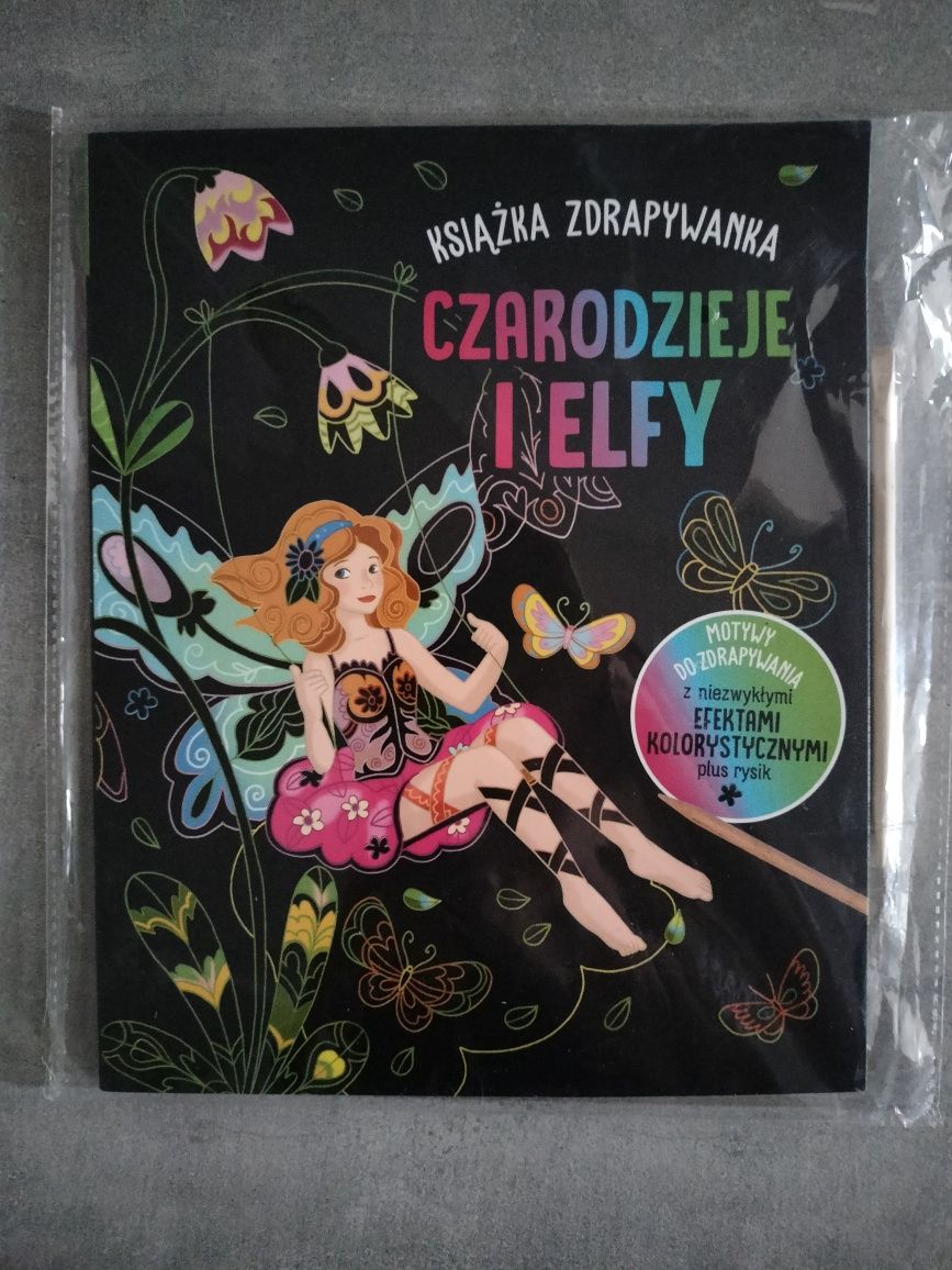 Antystresowa książka zdrapywanka Czarodzieje i Elfy