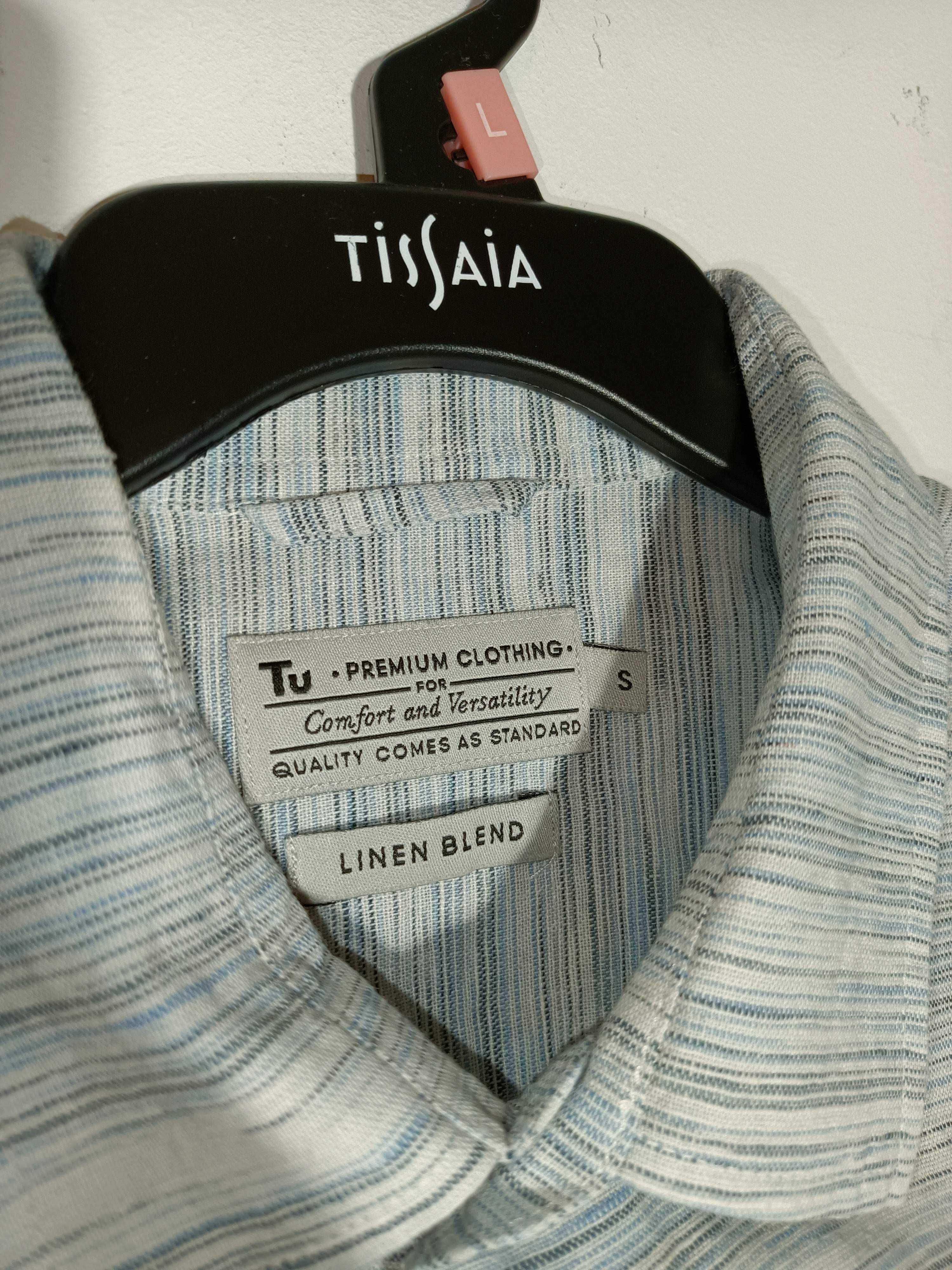 Koszula z krótkim rekawem Linen fit Vintage lniana