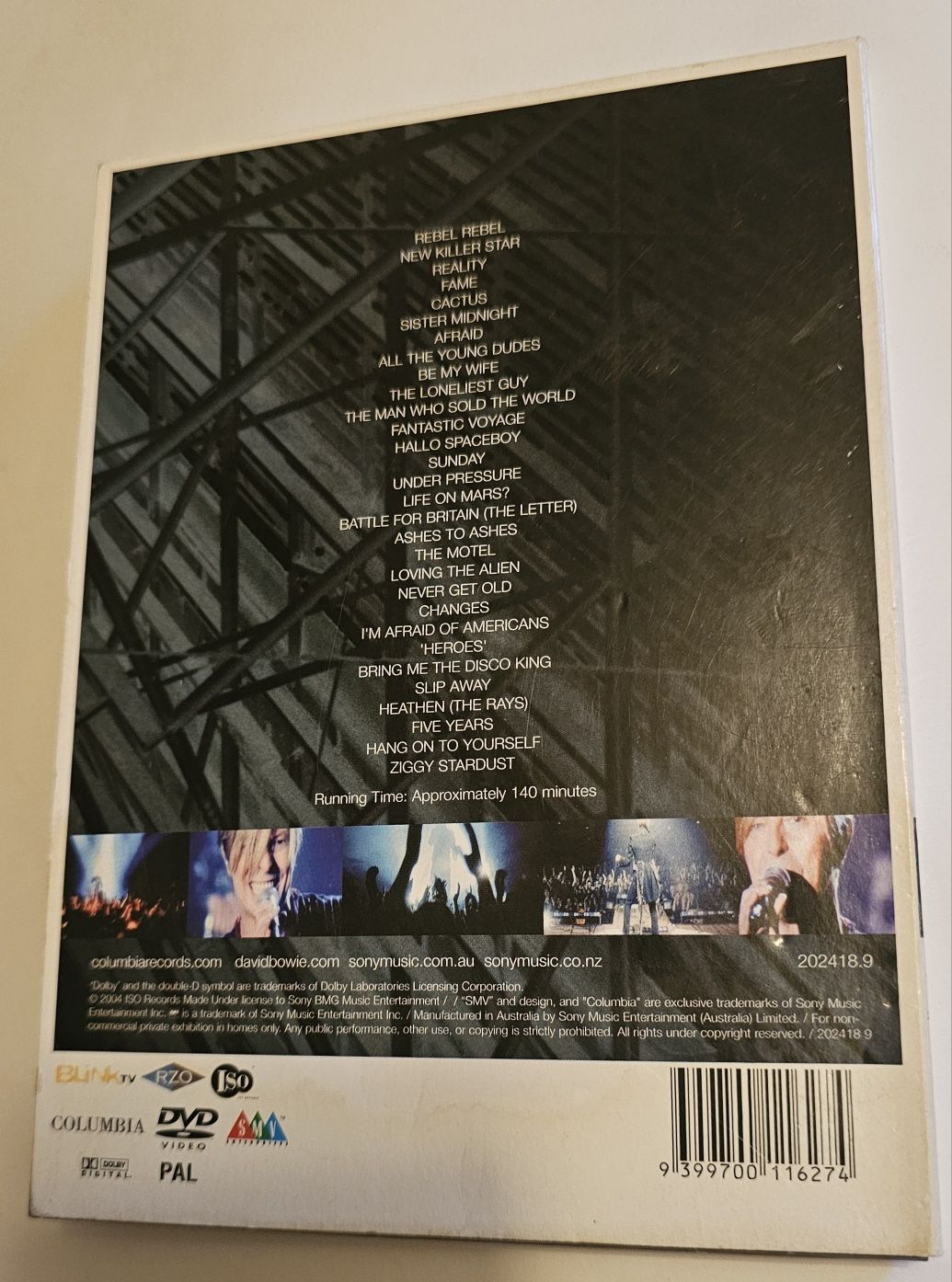 David Bowie A Reality Tour dvd