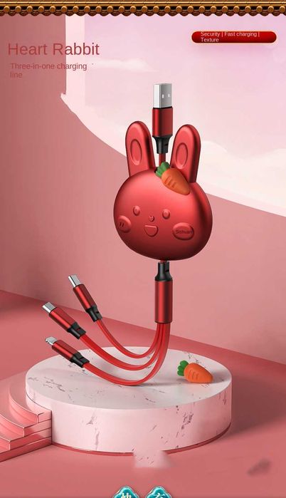 Kabel ładowarka 3w1 Micro USB typ C ładowarka kabel do iPhone Samsung