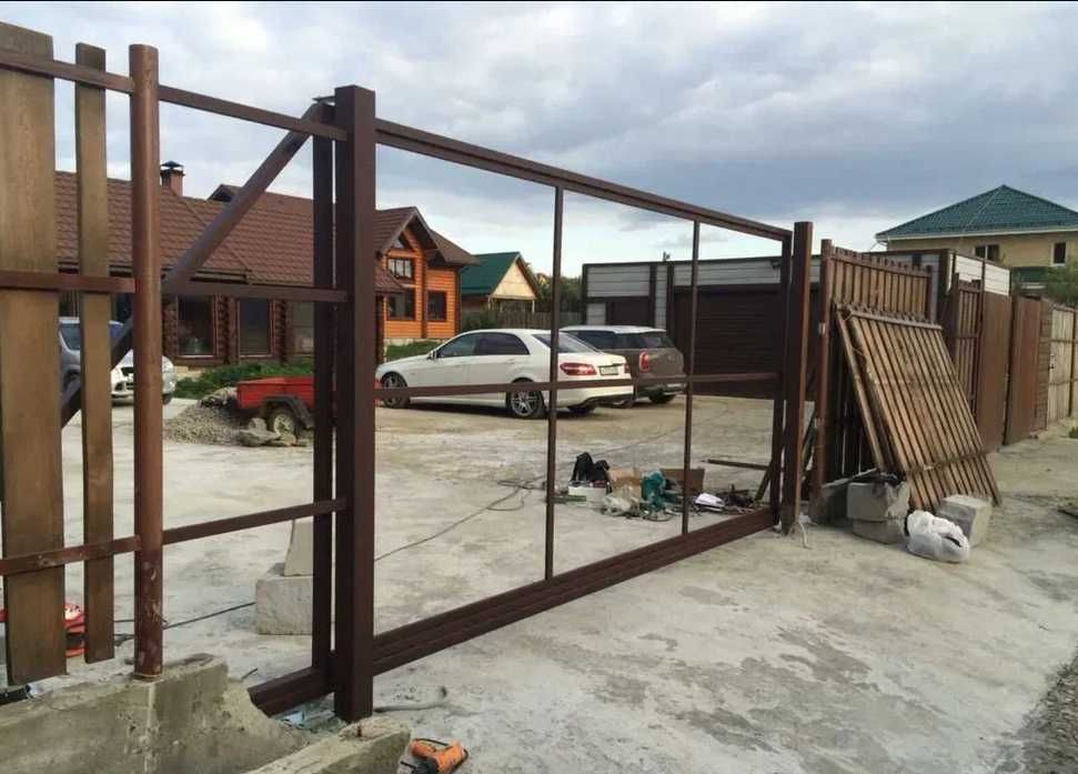 Каркас відкатних воріт, Монтаж відкатних воріт, Підвісні ворота