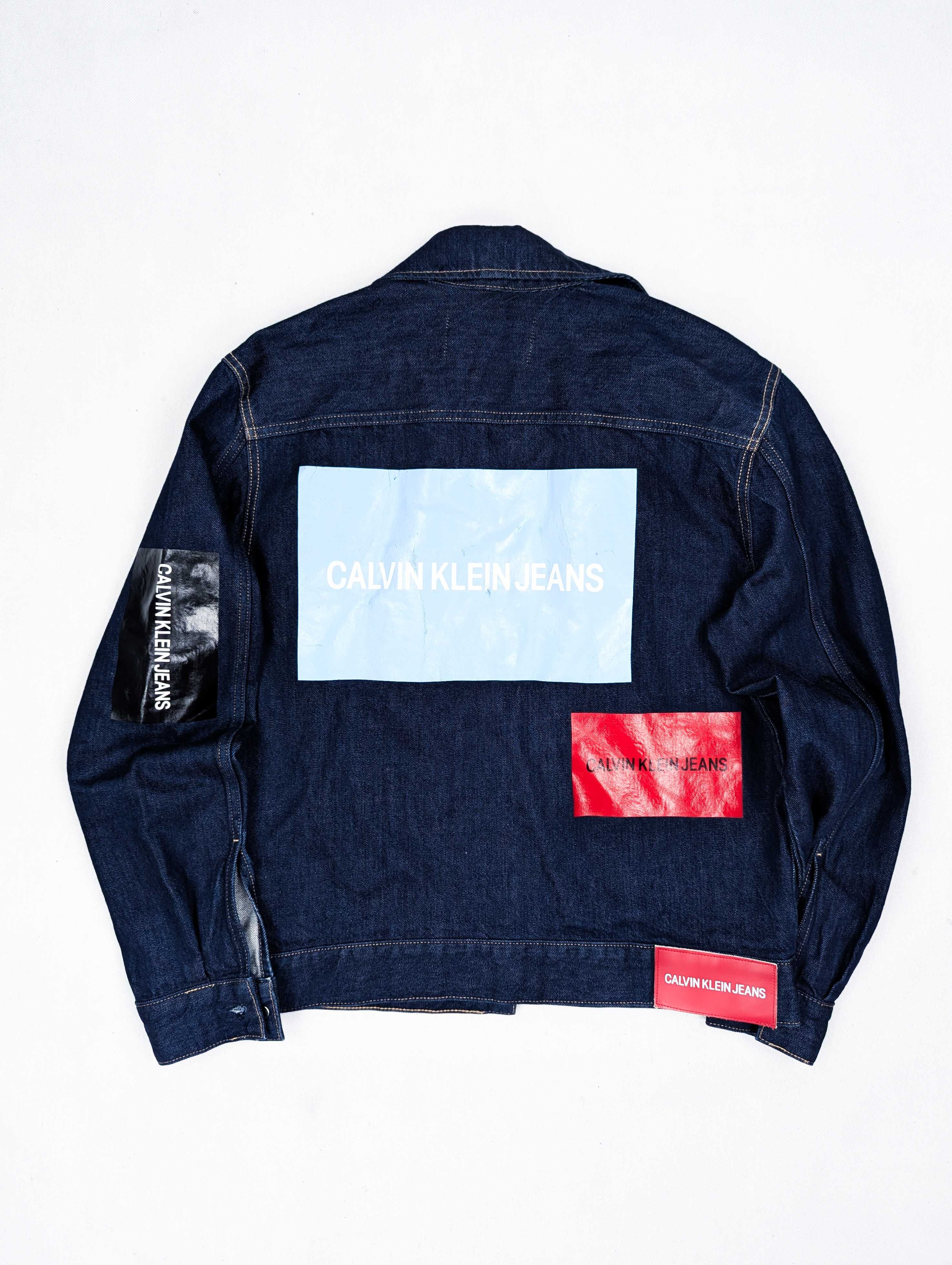 Calvin Klein granatowa kurtka jeansowa katana S logo