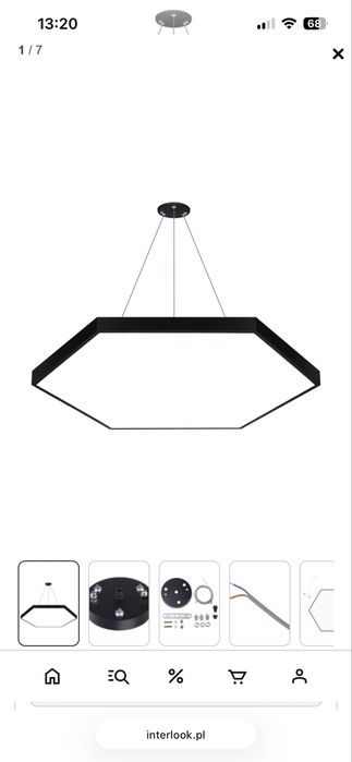 Lampa sufitowa wisząca LED 120W | heksagon pełny