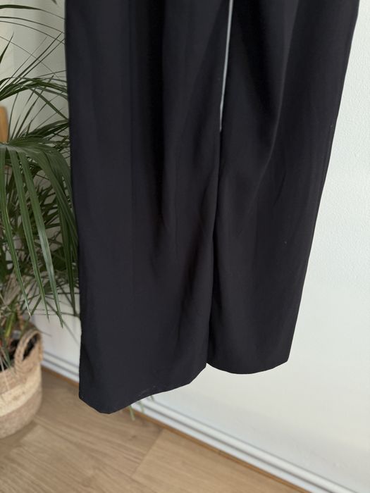 Eleganckie lejące z wysokim stanem spodnie czarne szerokie Lindex 36