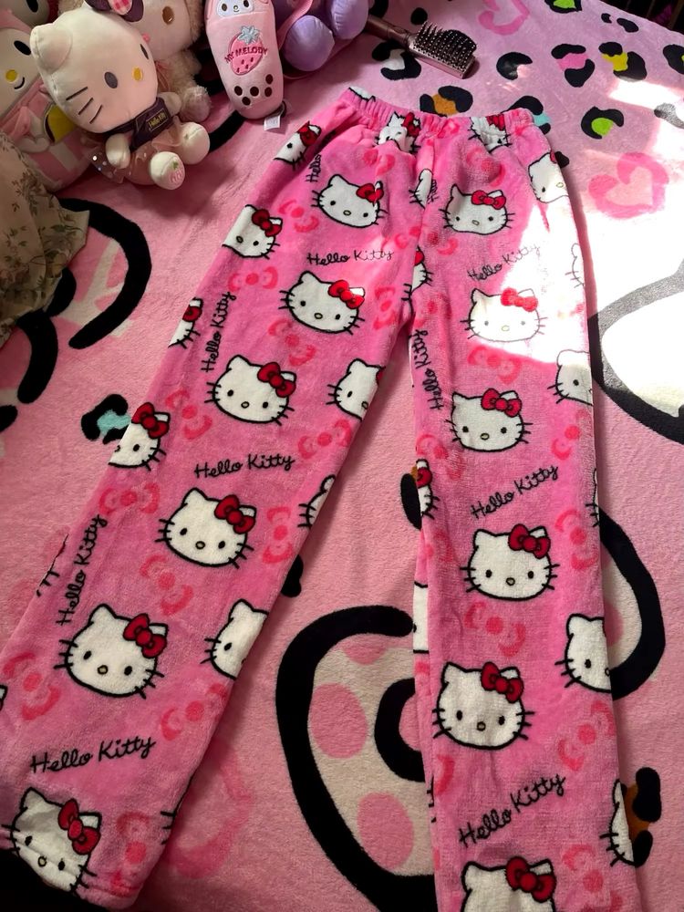 Плюшеві/піжамні штани/штаны Hello Kitty/хелоу кітті/рожеві/розовые