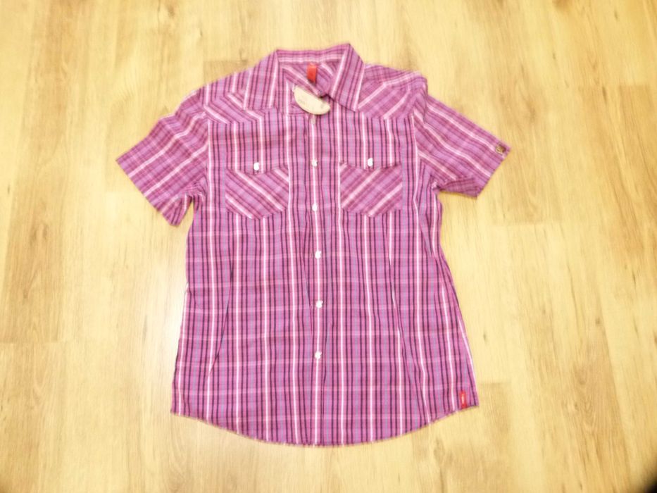 Nowa Esprit koszula męska różowa w kratkę rozm XL