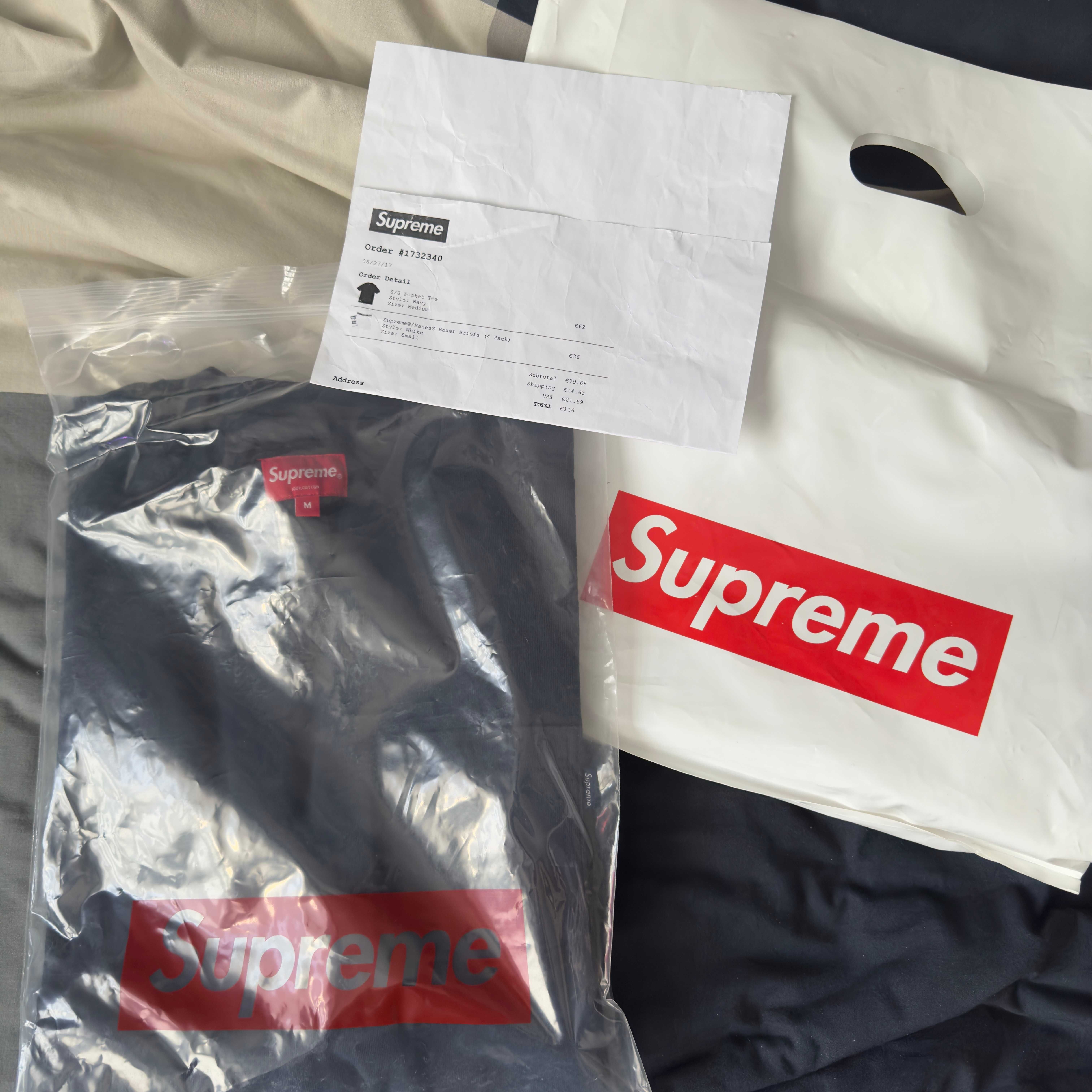 Koszulka Supreme Pocket Tee 2017 Navy rozmiar M