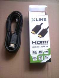 kabel HDMI; 2 mb  złocony;
 NOWY - nie używany