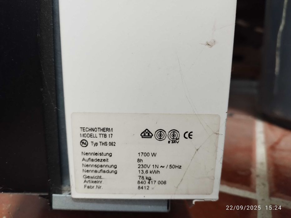 Radiadores Acumuladores de Calor Technotherm – 3x 1700W + 1x 850W