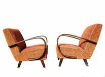 2 Fotele proj. Halabala H-227 Art Deco Vintage