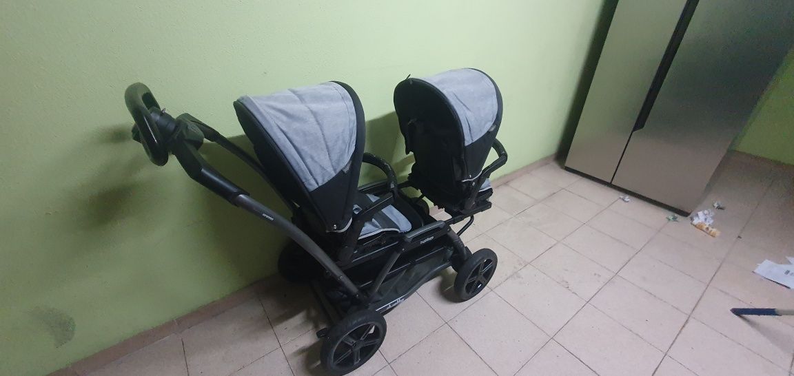 Carrinho duplo bebé + Ovo Auto c/Suporte