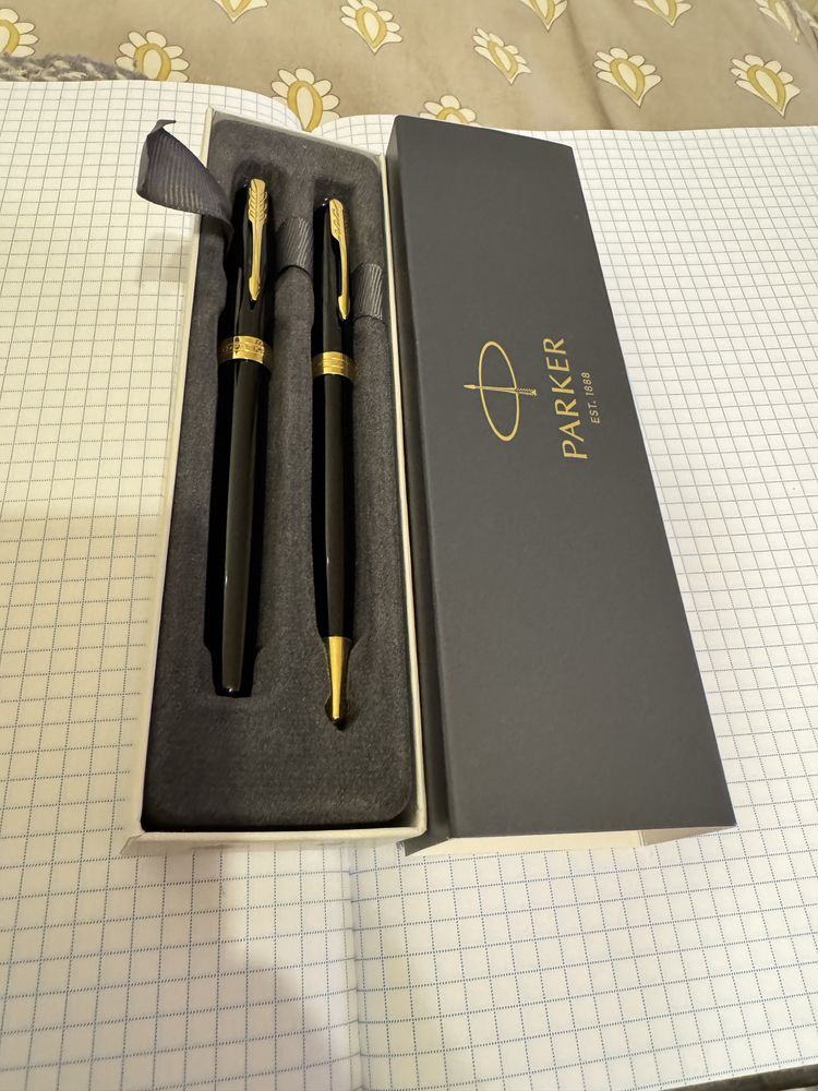 Набір ручок Parker SONNET Black Lacquer GT FP+BP