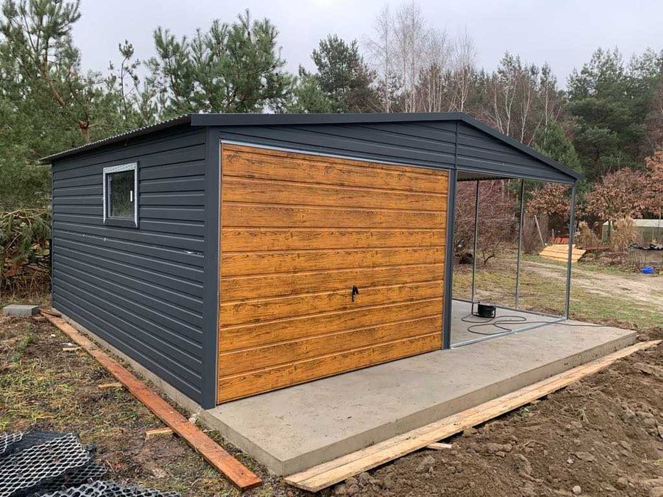 Garaż blaszany, wiata. WZMOCNIONY PROFILAMI. Producent. Cała POLSKA