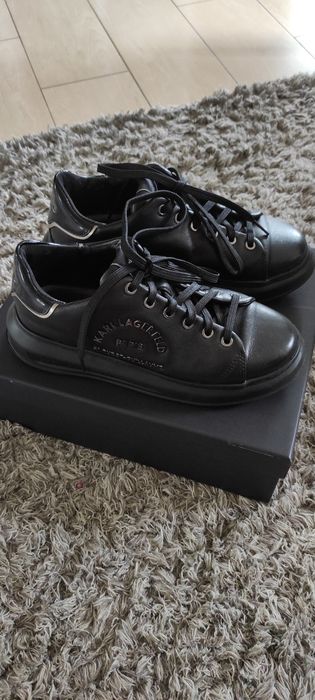 Sneakersy Karl Lagerfeld czarne skóra