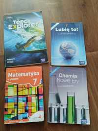 Podręczniki klasa siódma, matematyka, angielski, informatyka,chemia