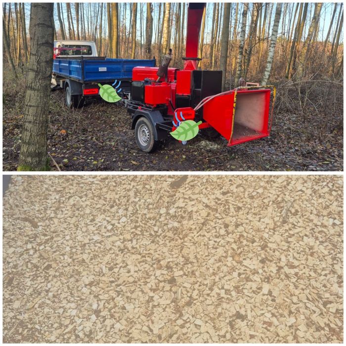 Usługi rębakiem do gałęzi, wycinki, przecinki, czyszczenie