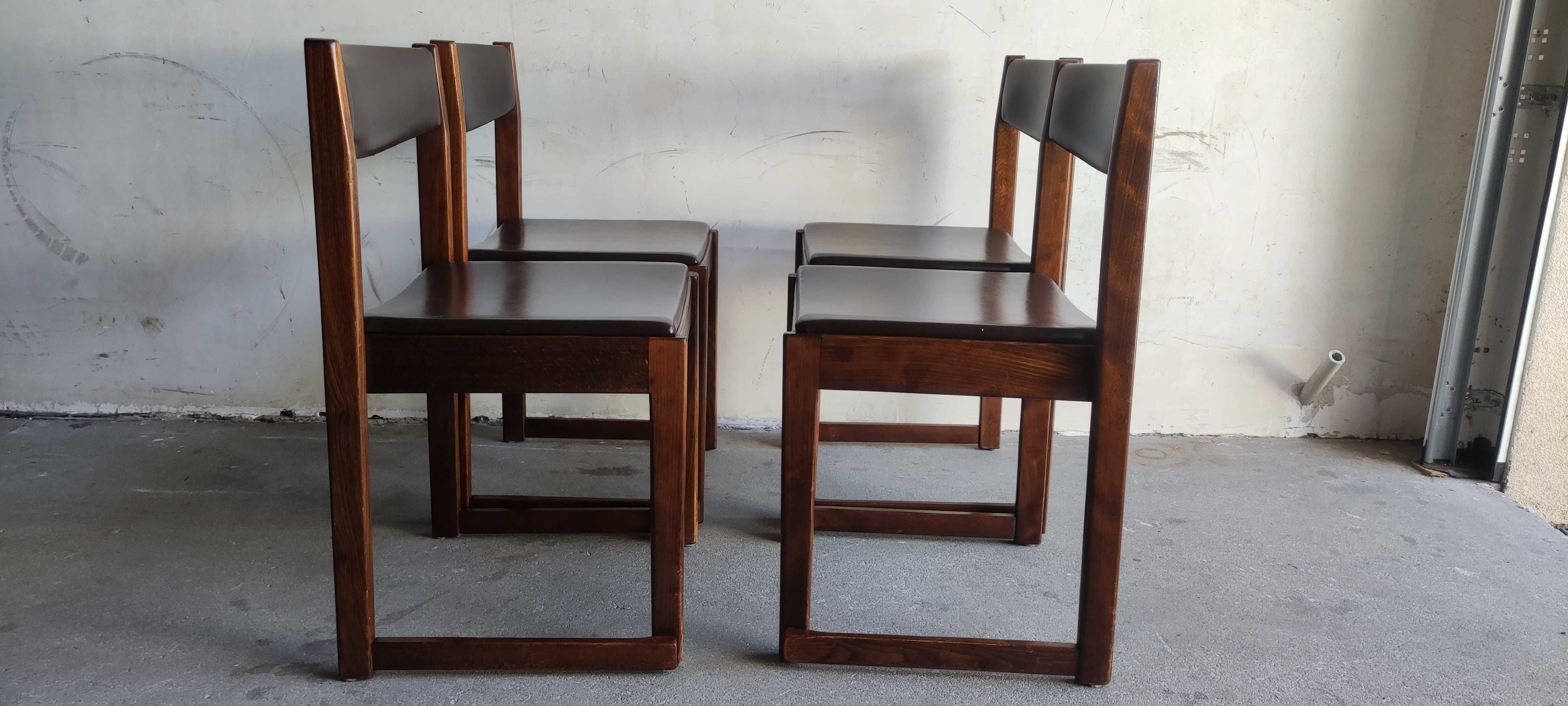 Skandynawskie krzesła z lat 60, komplet 4szt
