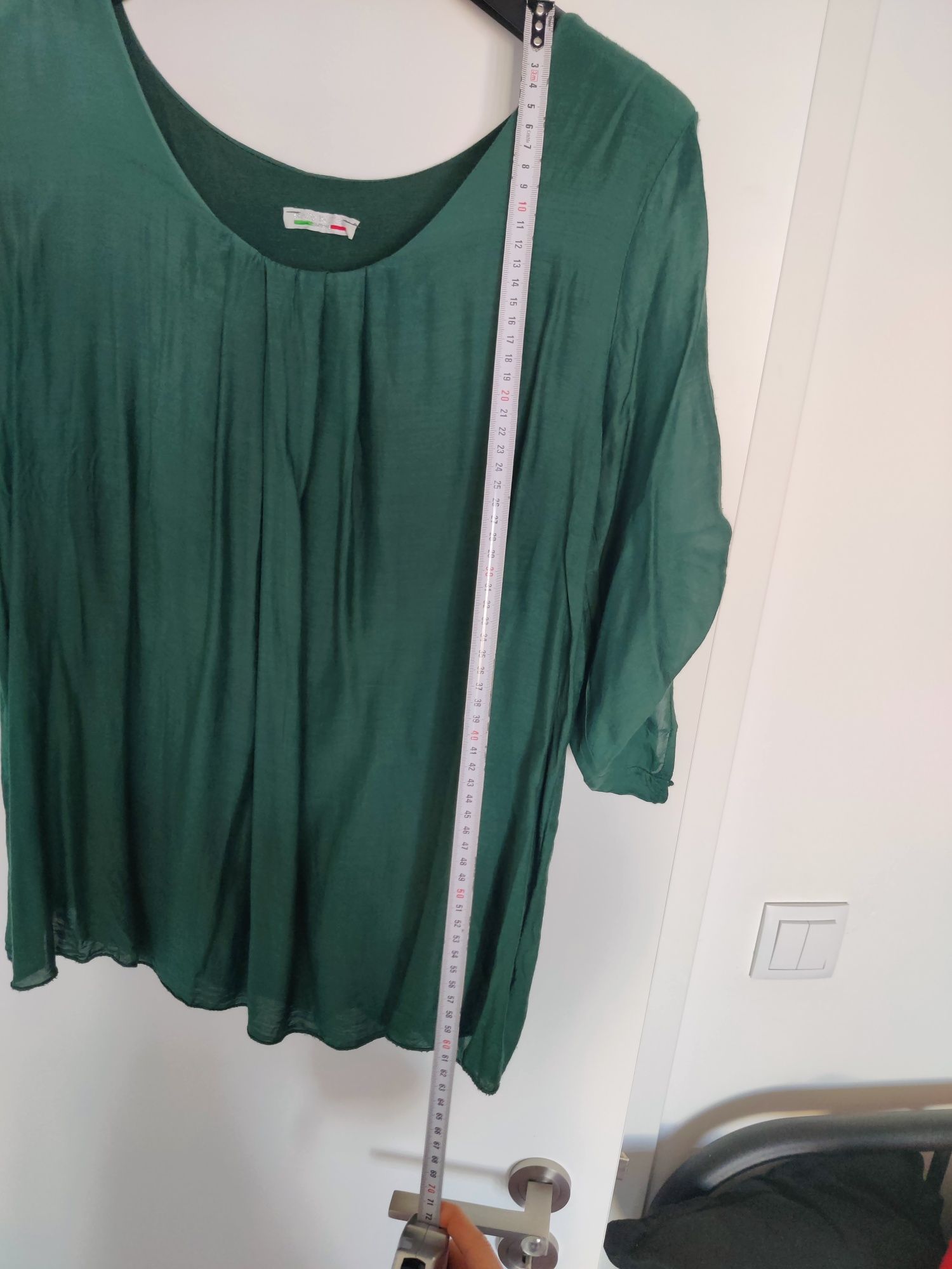 Túnica-blusa verde oversize