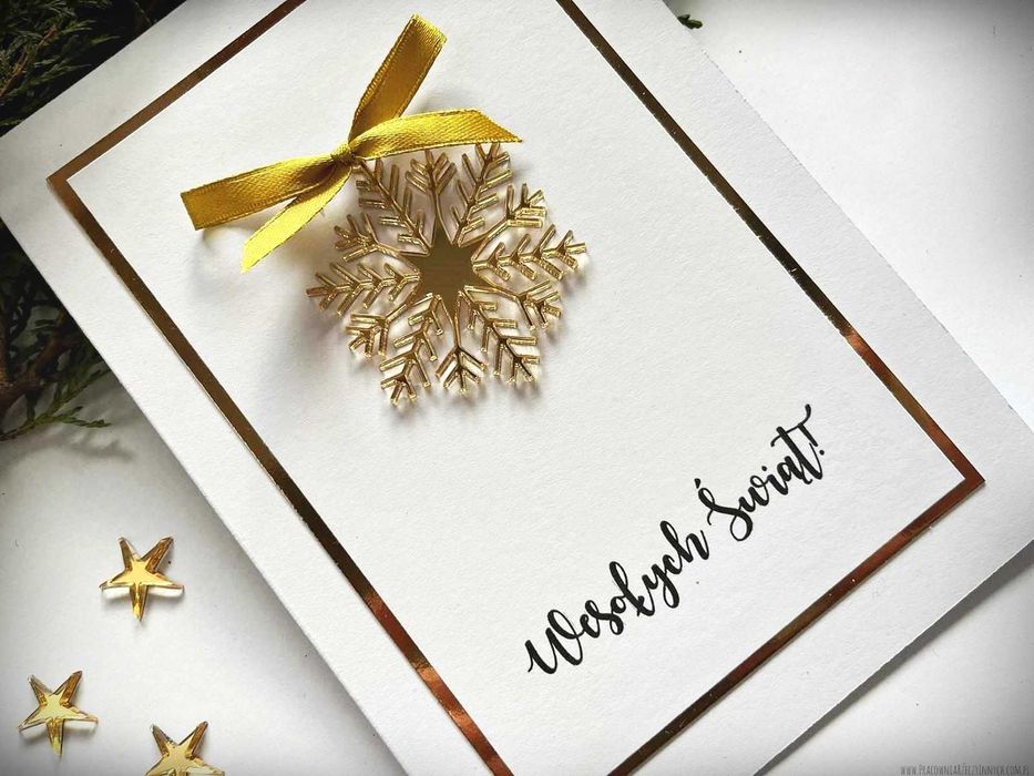 Elegancka świąteczna kartka  glamour