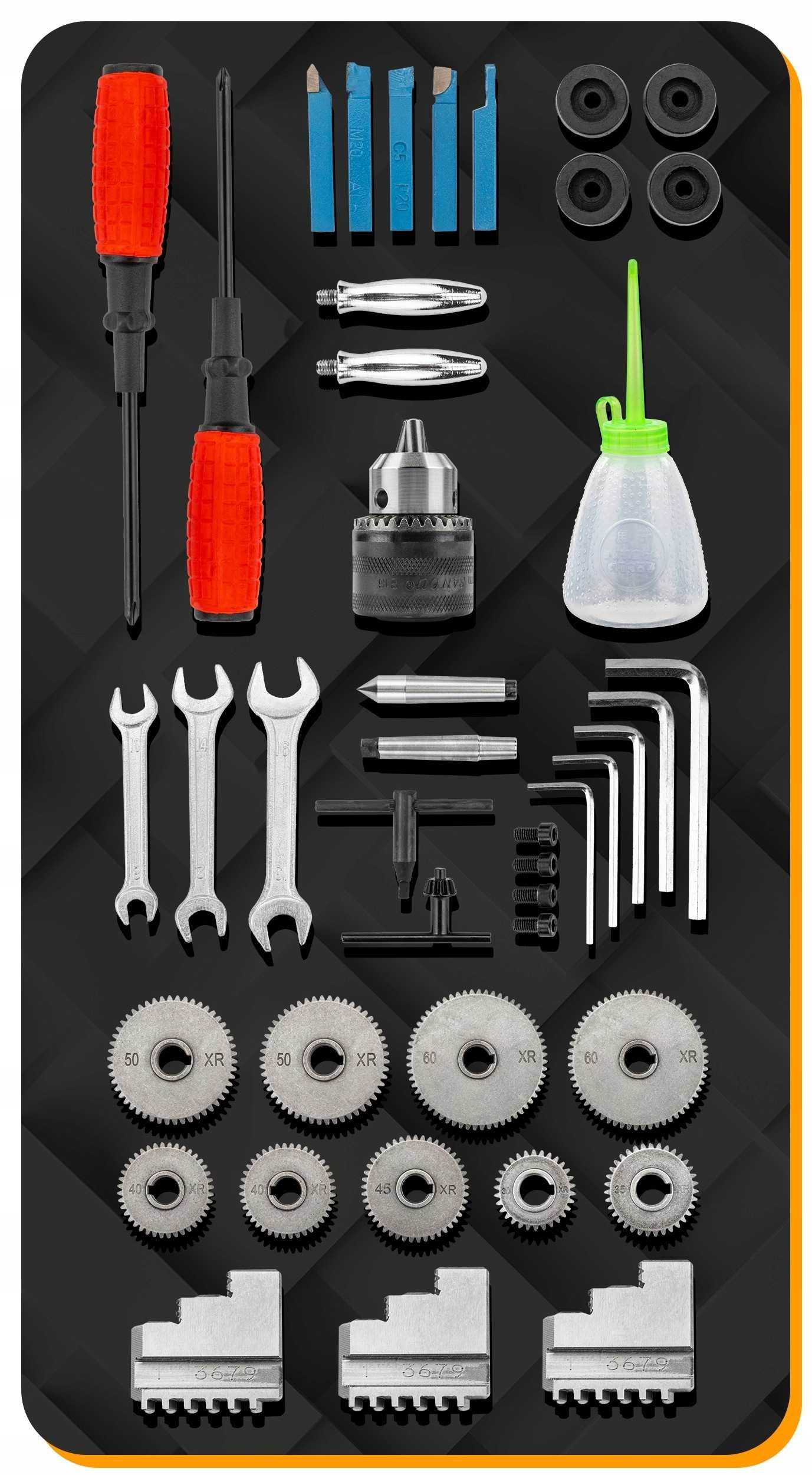 Mini tokarka stołowa do metalu drewna obrabiarka 0-2500 obr./min