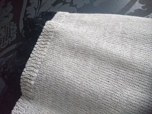 Sweter lekki cienki koronka wiosna M łódka beż