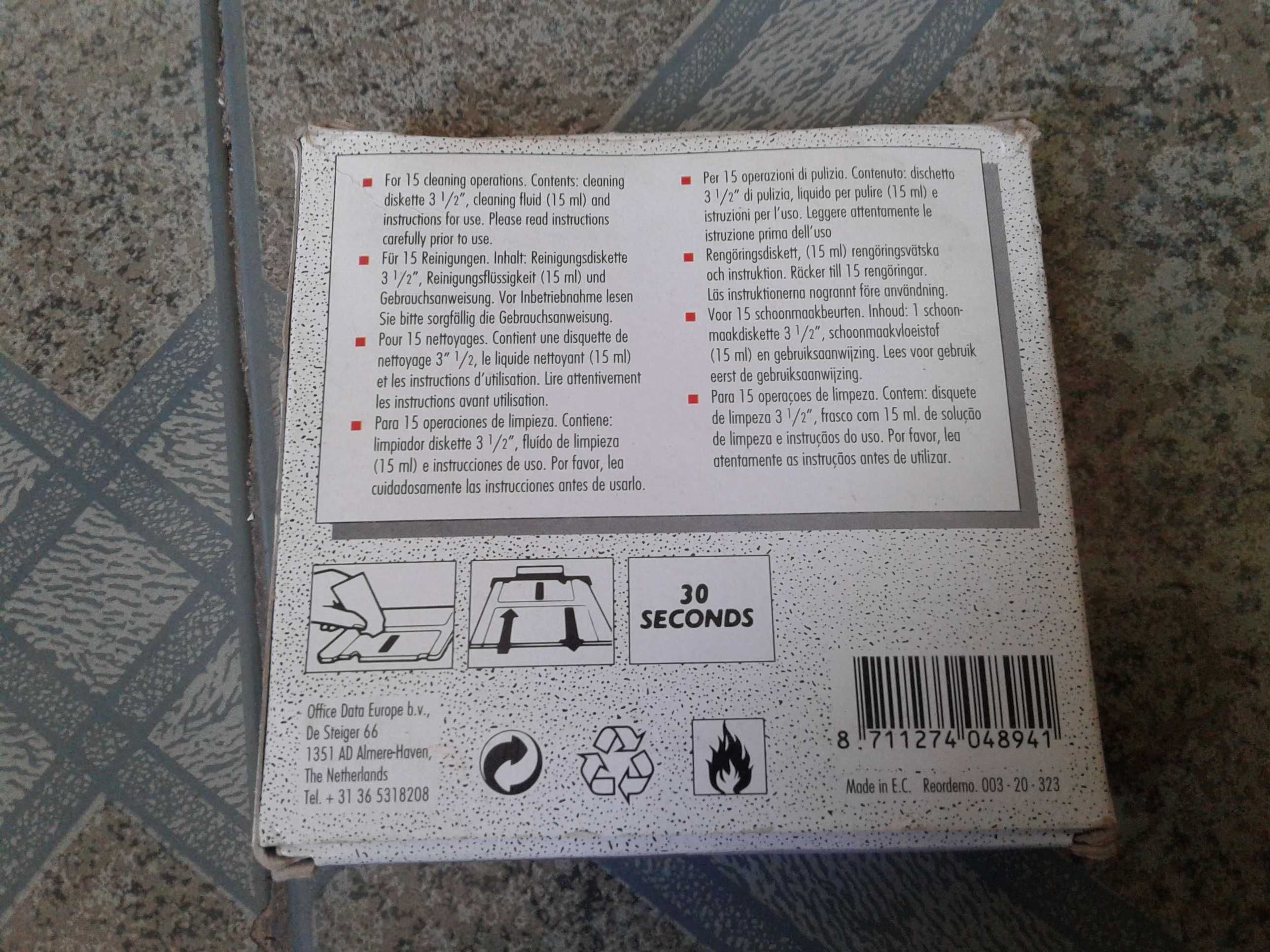 Kit de limpeza de unidade de disquete FDD de 3,5" VINTAGE, NOVO!