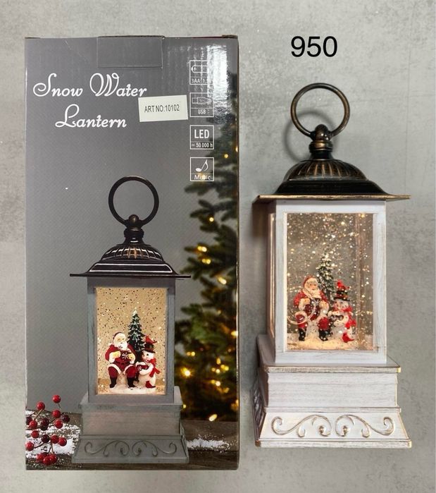 Новогодний фонарь Snow Water Lantern с подсветкой и музыкой роз,опт