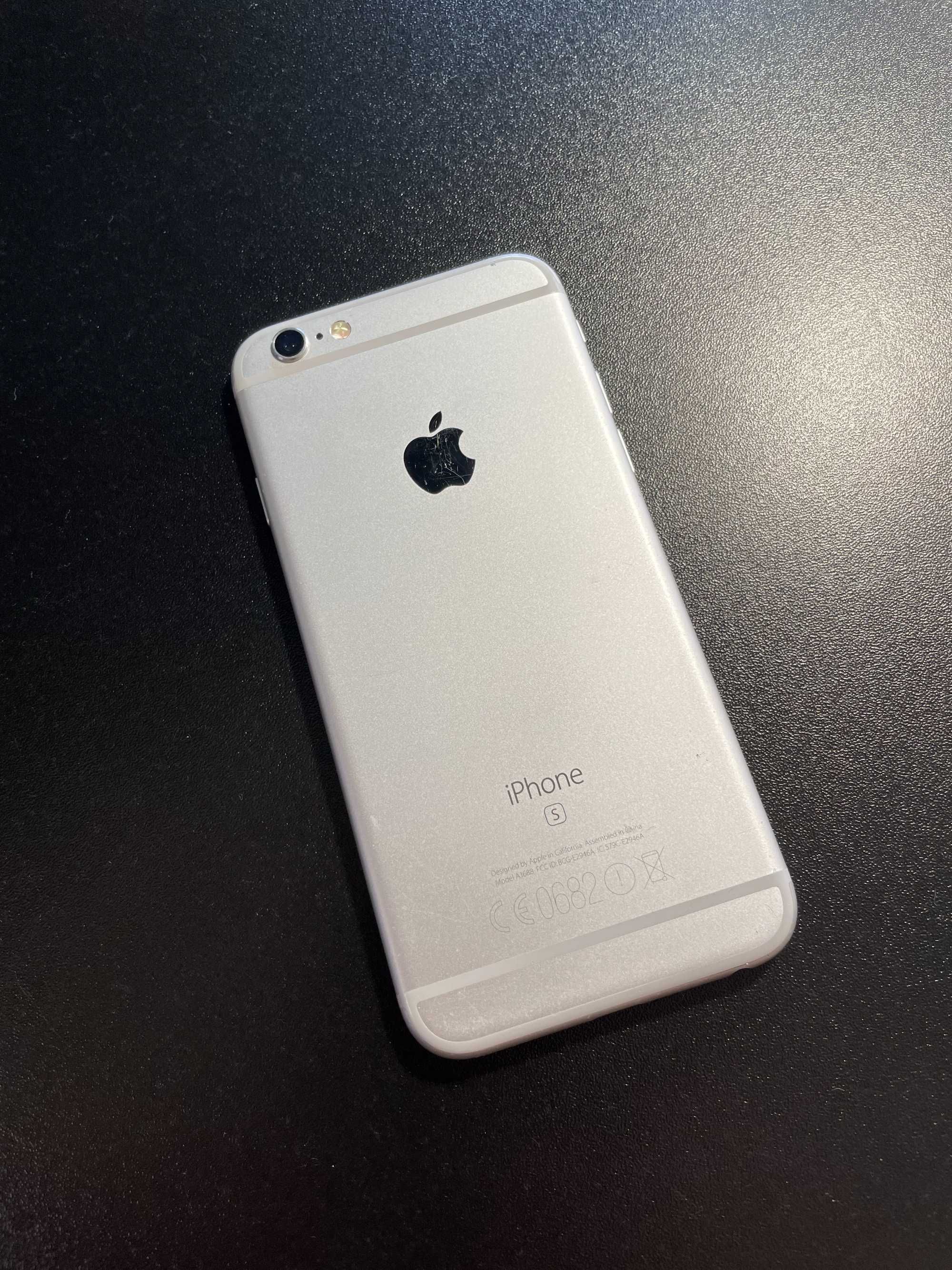 iPhone 6S 128GB Silver | St. BDB Bat. 100% Etui, szkła, ładowarka