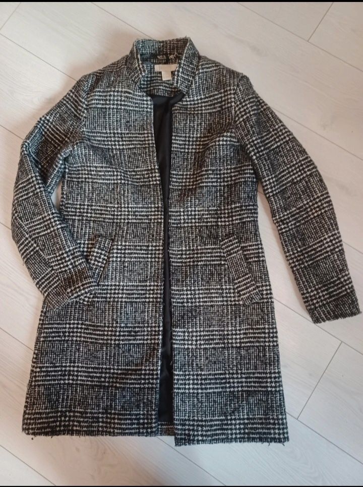 Klasyczny płaszcz z wełną H&M rozmiar 36