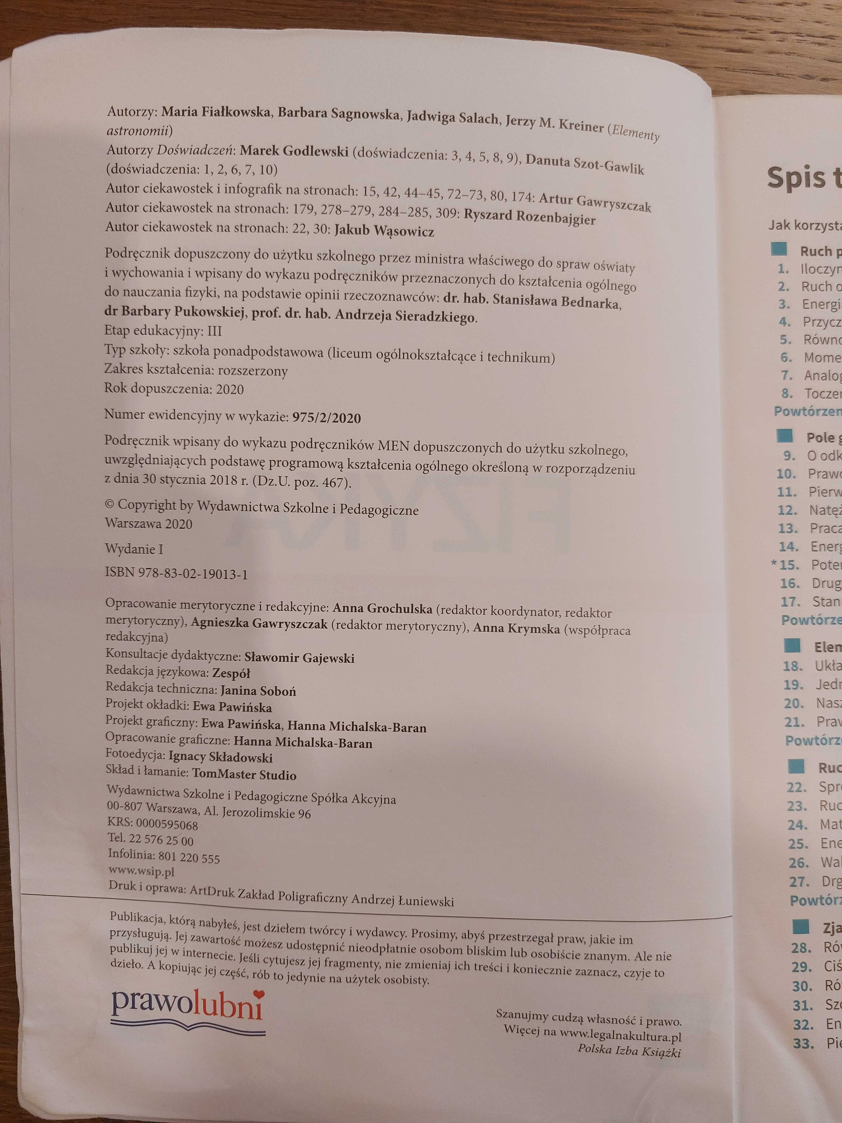 Podręcznik Fizyka 2 zakres rozszerzony liceum , technikum WSiP 2019