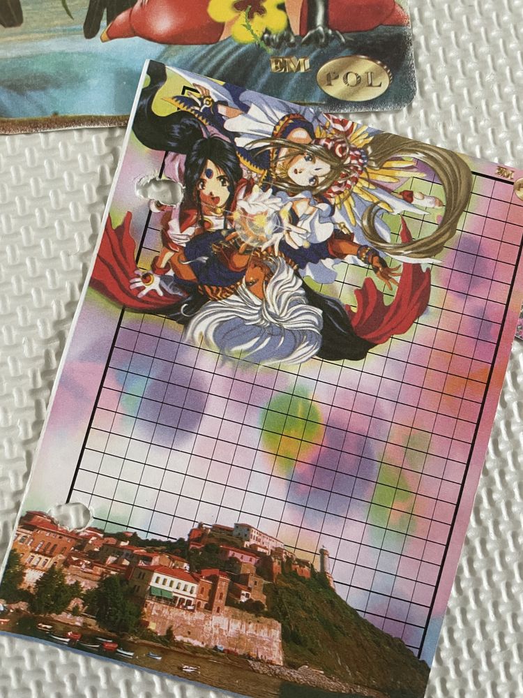 Kolekcjonerskie karteczki do segregatora lata 90 anime manga