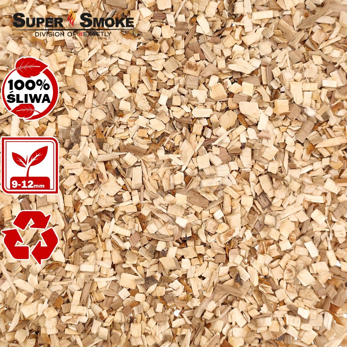 Zrębki Wędzarnicze Super Smoke ŚLIWA KL-10 (9-12mm) Large 4L Kraft