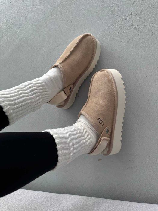 Угги Ugg Lanah Clog Platform Beige / Sand / Уггі Ланах Клог бежеві