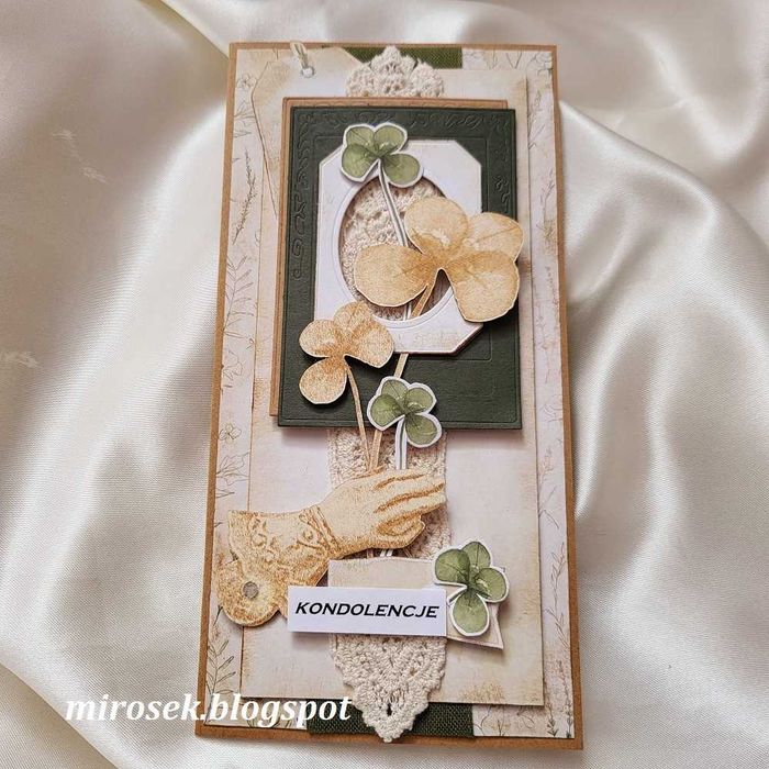 Kondolencje kartka okolicznościowa ręcznie robiona Condolences