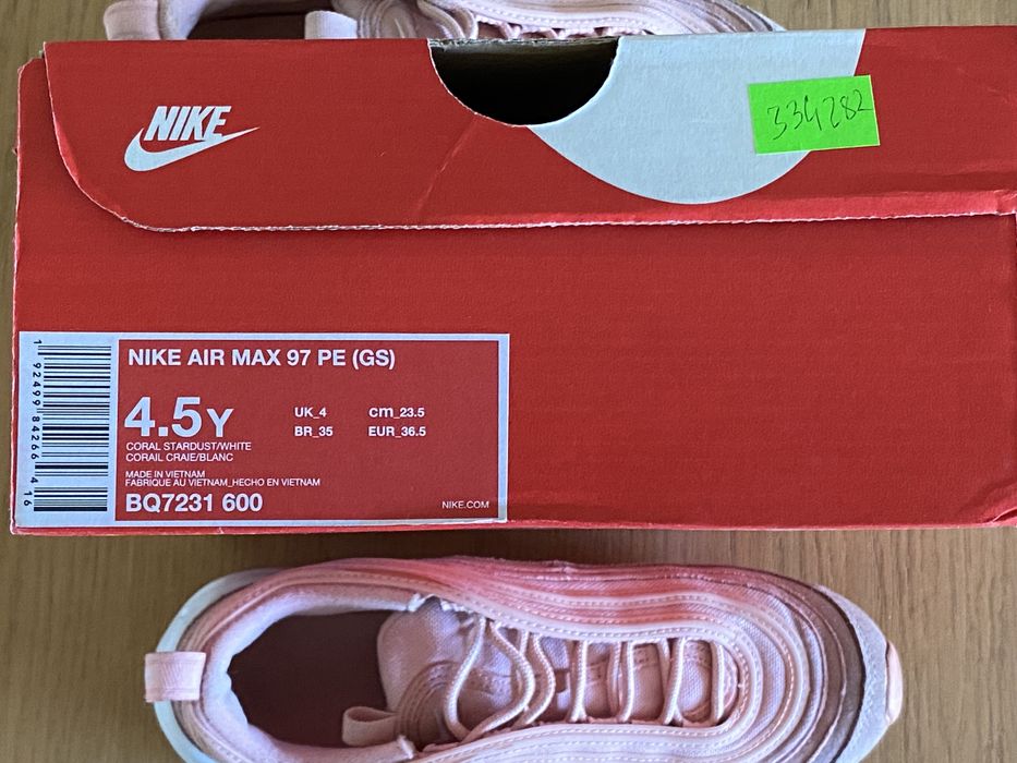 nike air max 97 pe (gs) różowe, rozmiar 36.5