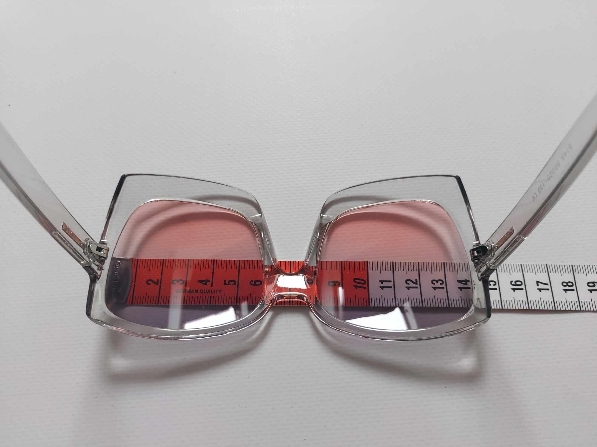 Nowe duże kwadratowe okulary transparentne oprawki gradientowe szkła