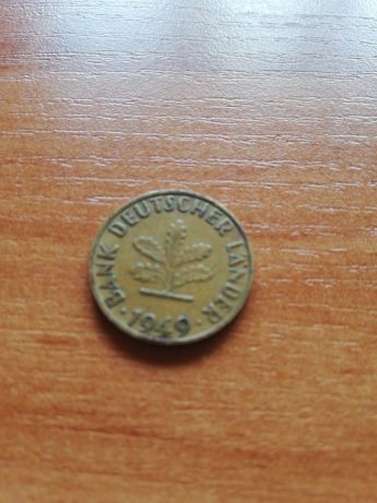Moneta 10 Pfining bank Deutsche 1949r D rzadka i G+10 pfennig 1950 F/J