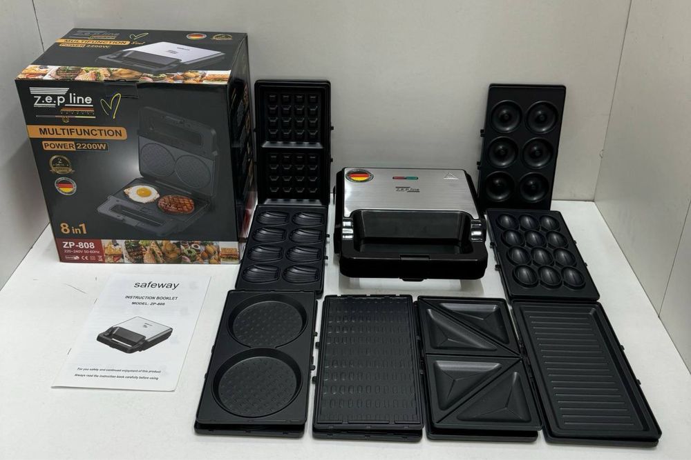 Мультимейкер Гриль 8в1 Zepline 808 2200WATT