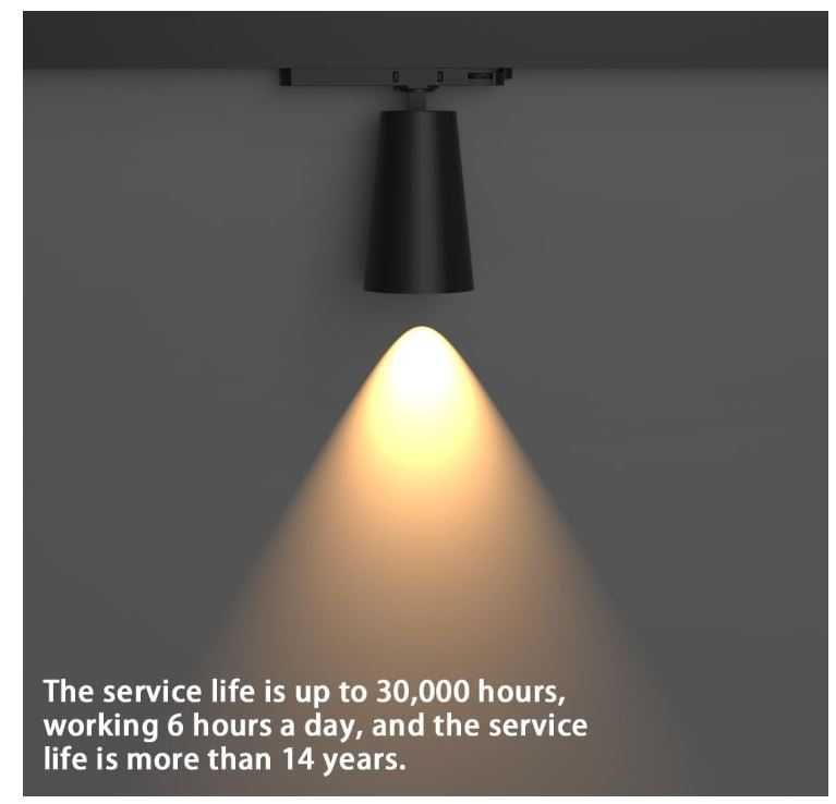 Reflektor LED pod szynę prądową 30W 4000K czarny FOOC