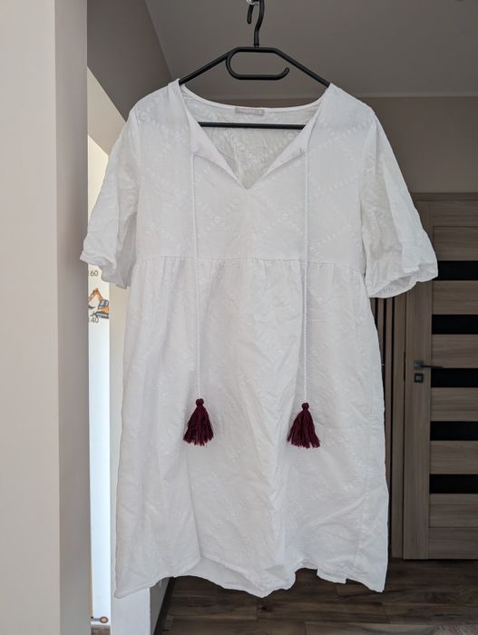 Biała letnia sukienka luźna Gate M