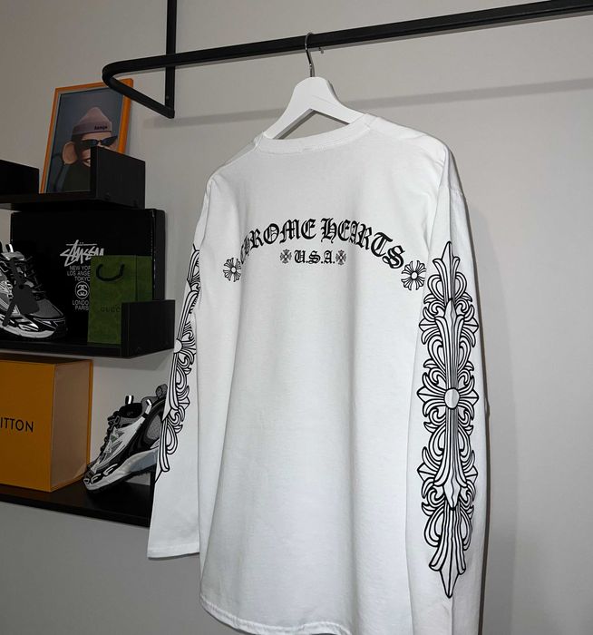 Лонгслів Chrome Hearts (білого кольору)