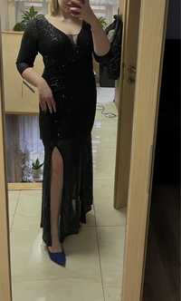czarna dluga sukienka